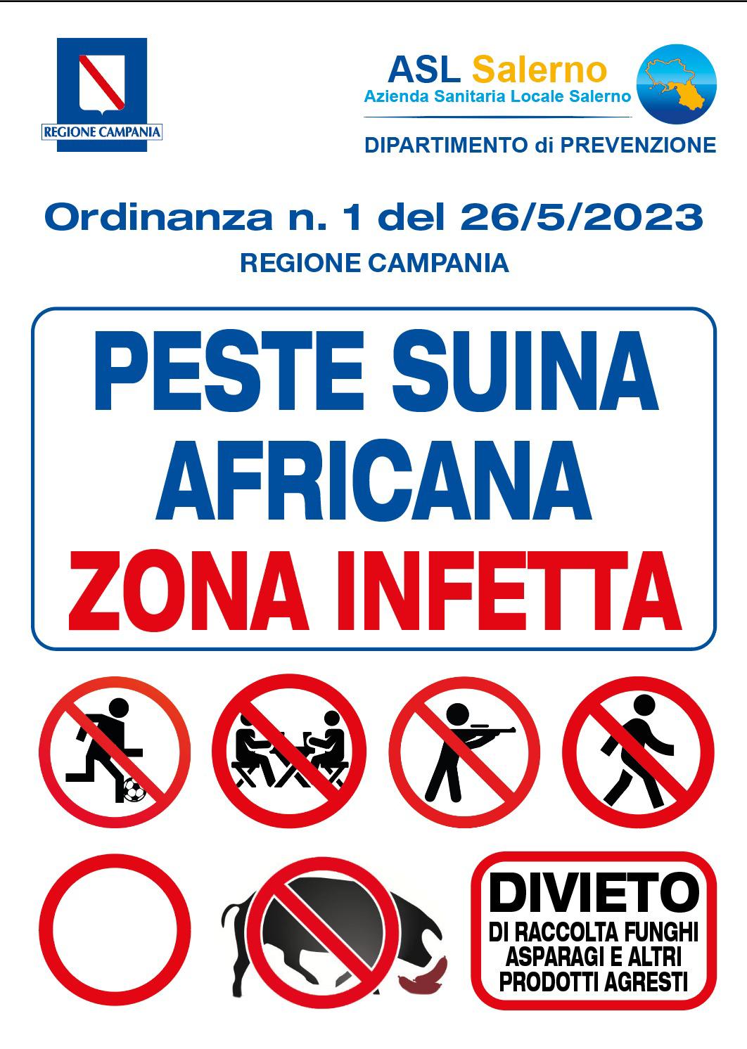 Ordinanza n. 2/2023 Misure di controllo ed eradicazione della Peste Suina Africana.
